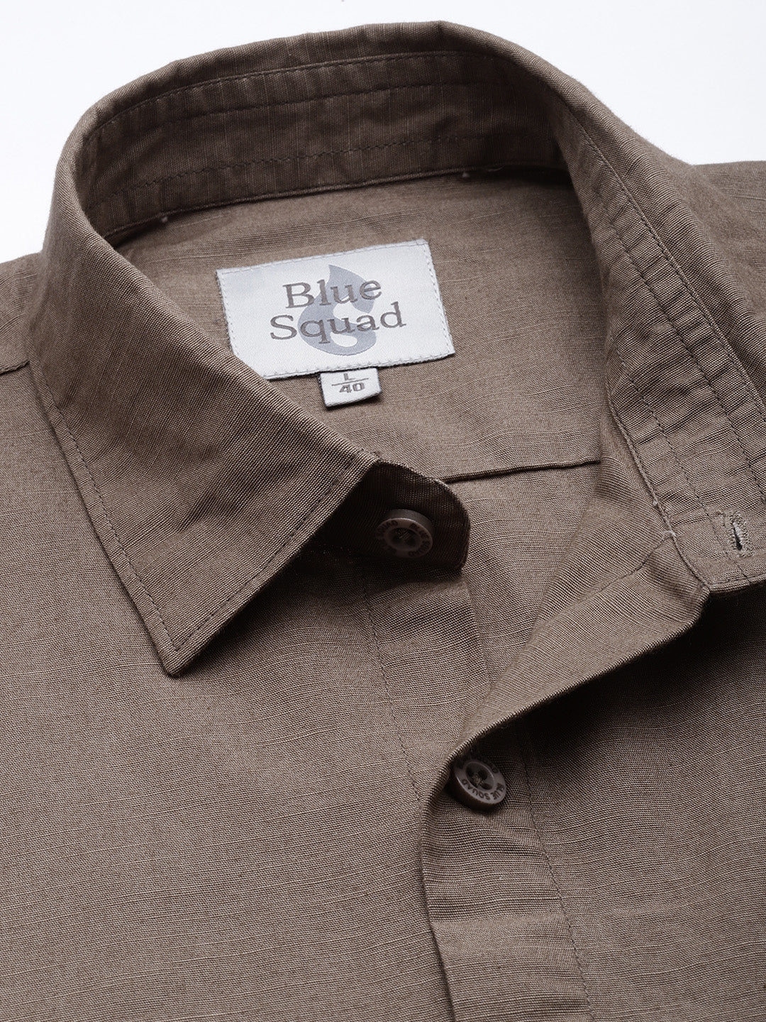 Brown Half Sleeve Cotton Linen Shirt