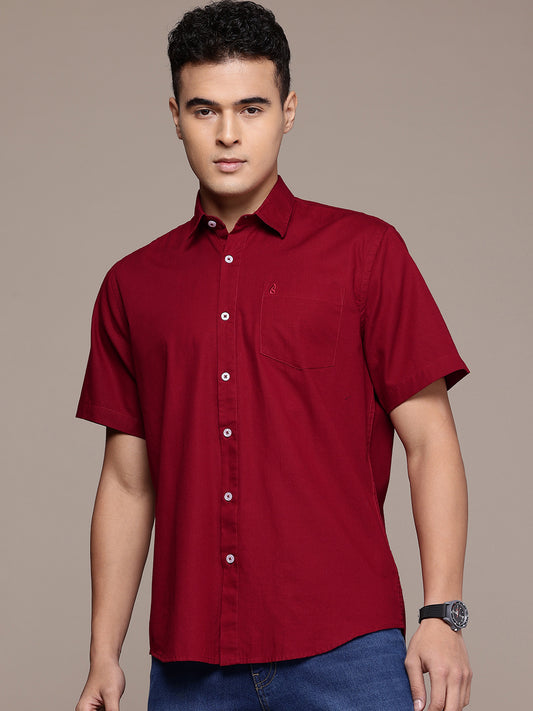 Carmine Half Sleeve Cotton Linen Shirt