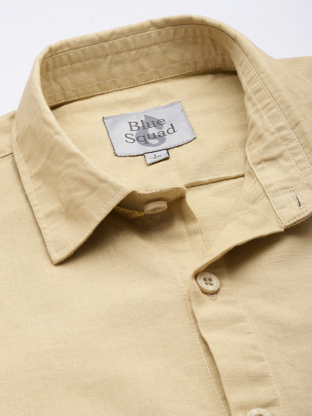 Cream Half Sleeve Cotton Linen Shirt