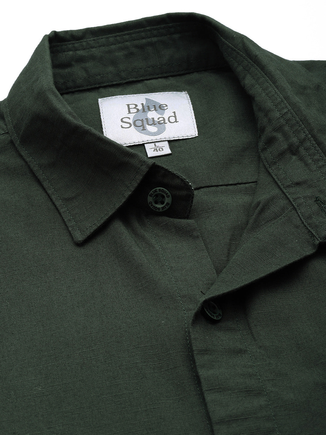 Dark Green Half Sleeve Cotton Linen Shirt