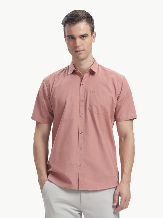 Dusty Pink Half Sleeve Cotton Linen Shirt