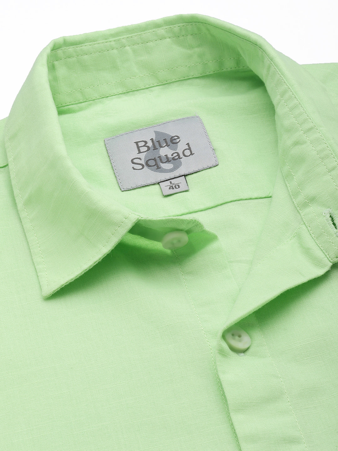 Light Green Half Sleeve Cotton Linen Shirt