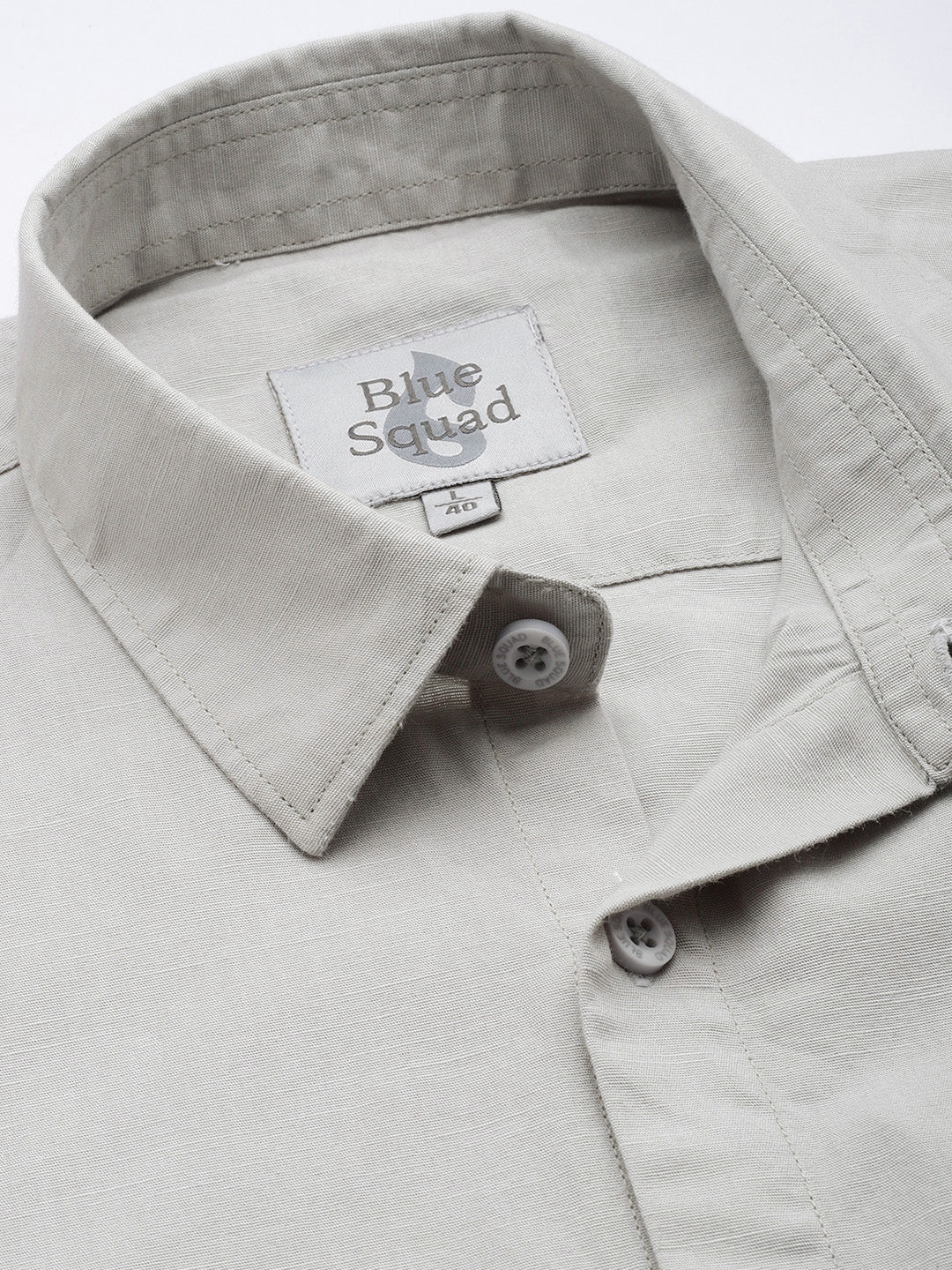 Light Grey Half Sleeve Cotton Linen Shirt