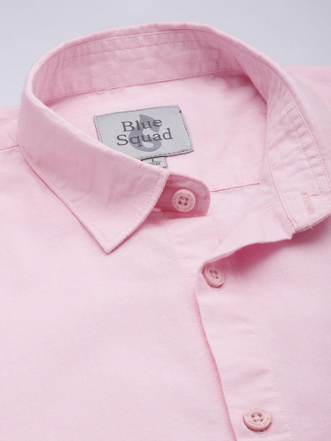 Light Pink Half Sleeve Cotton Linen Shirt