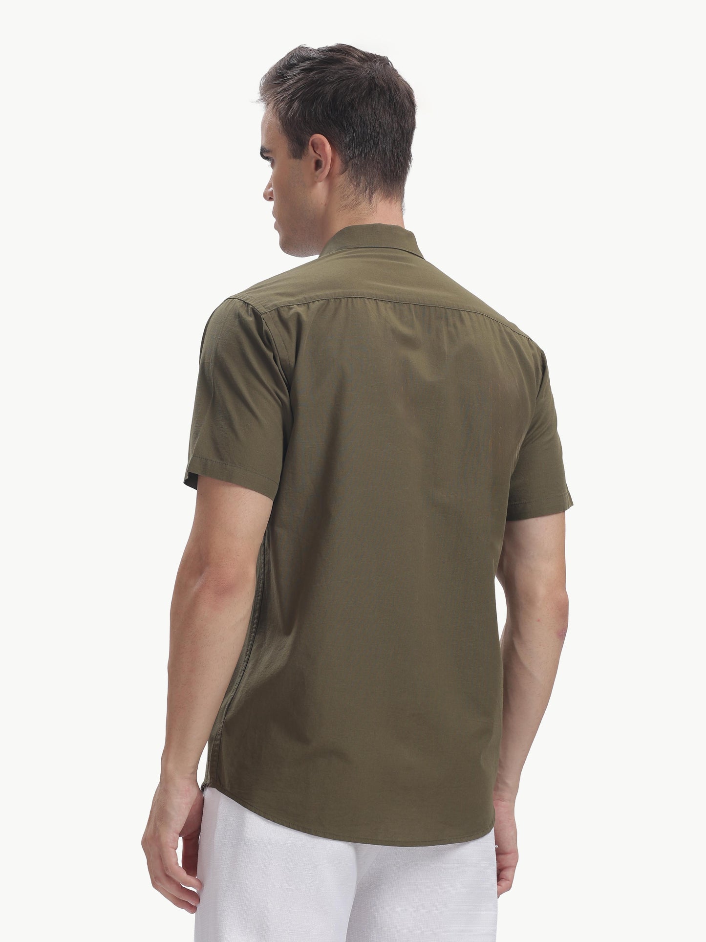Oregano Half Sleeve Cotton Linen Shirt