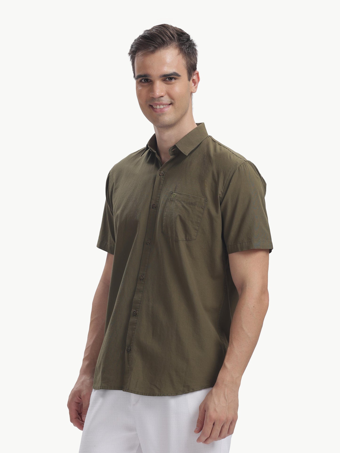 Oregano Half Sleeve Cotton Linen Shirt