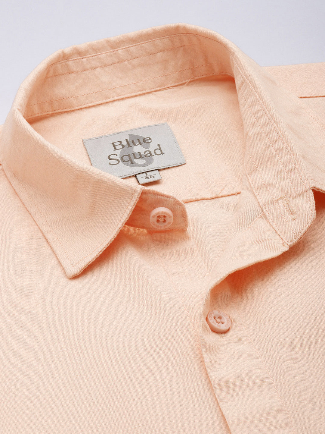 Peach Half Sleeve Cotton Linen Shirt