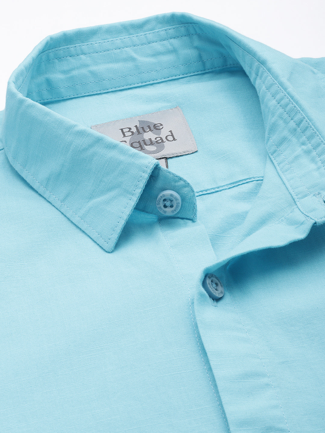 Sea Blue Half Sleeve Cotton Linen Shirt