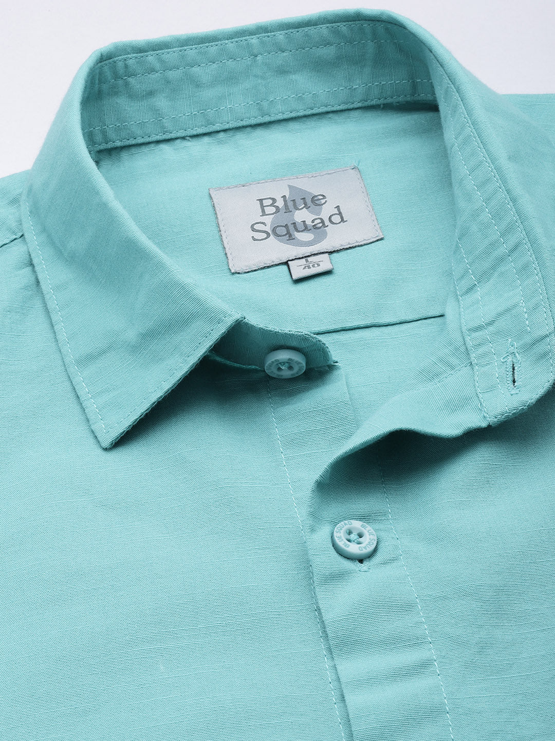 Sea Green Half Sleeve Cotton Linen Shirt