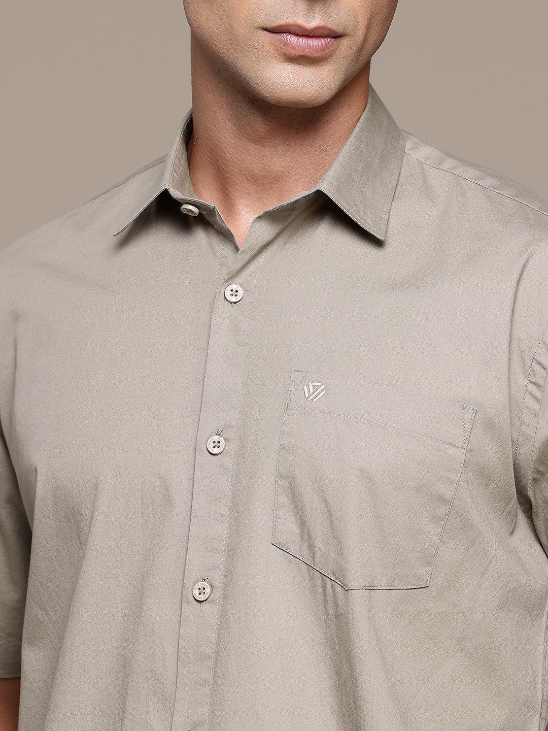 Grey Half Sleeve Pure Cotton Shirt
