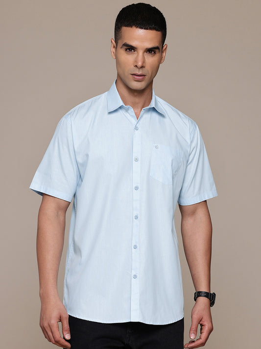 Light Blue Half Sleeve Pure Cotton Shirt