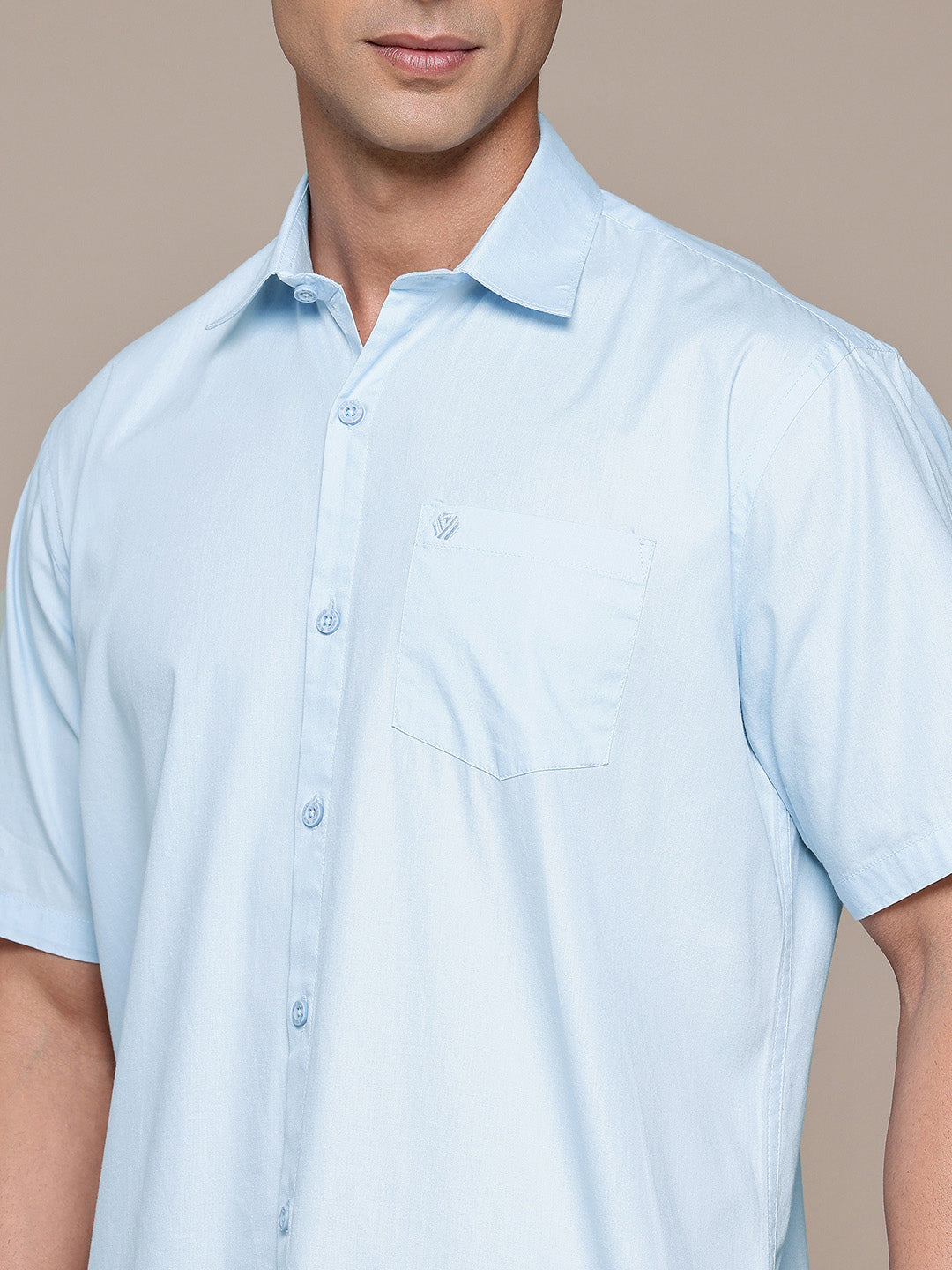 Light Blue Half Sleeve Pure Cotton Shirt