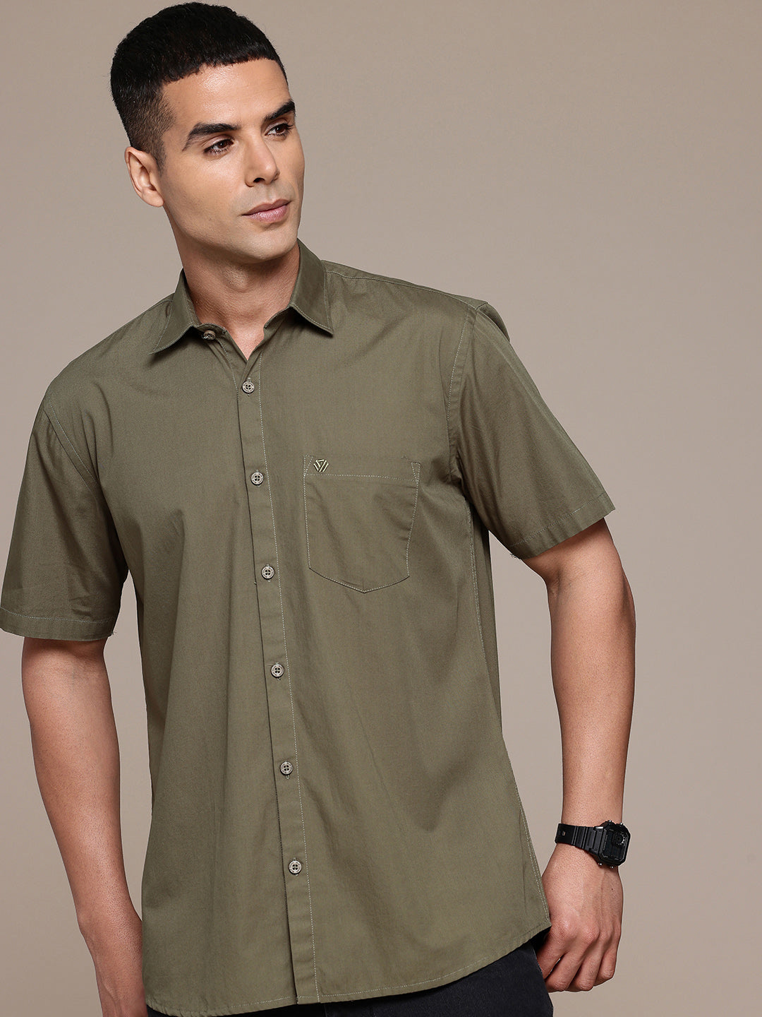 Old Leaf Half Sleeve Pure Cotton Shirt