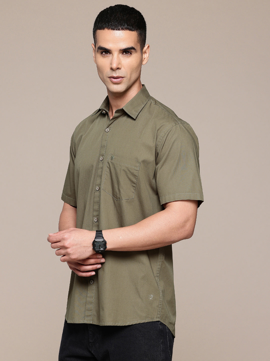 Old Leaf Half Sleeve Pure Cotton Shirt