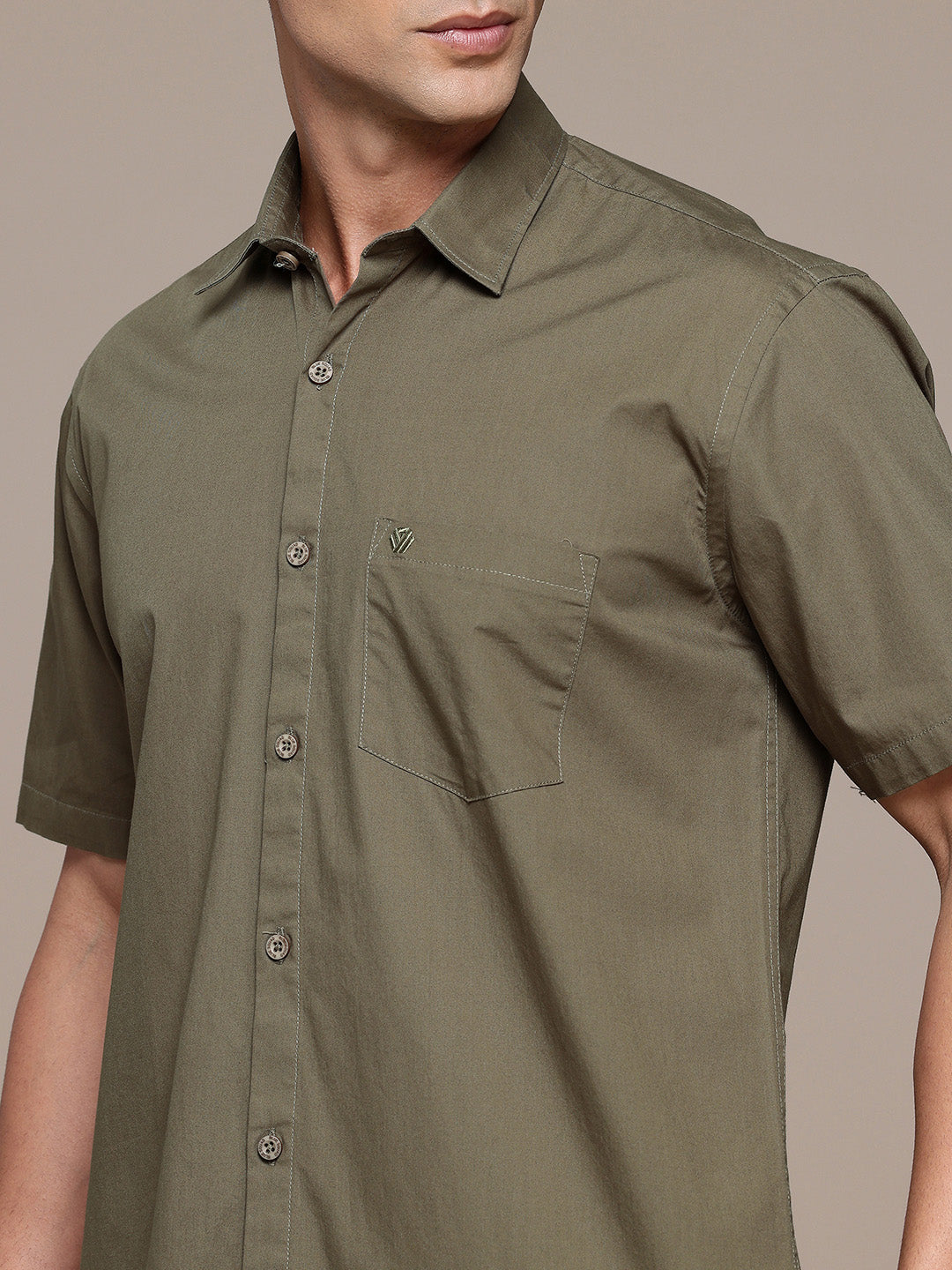 Old Leaf Half Sleeve Pure Cotton Shirt