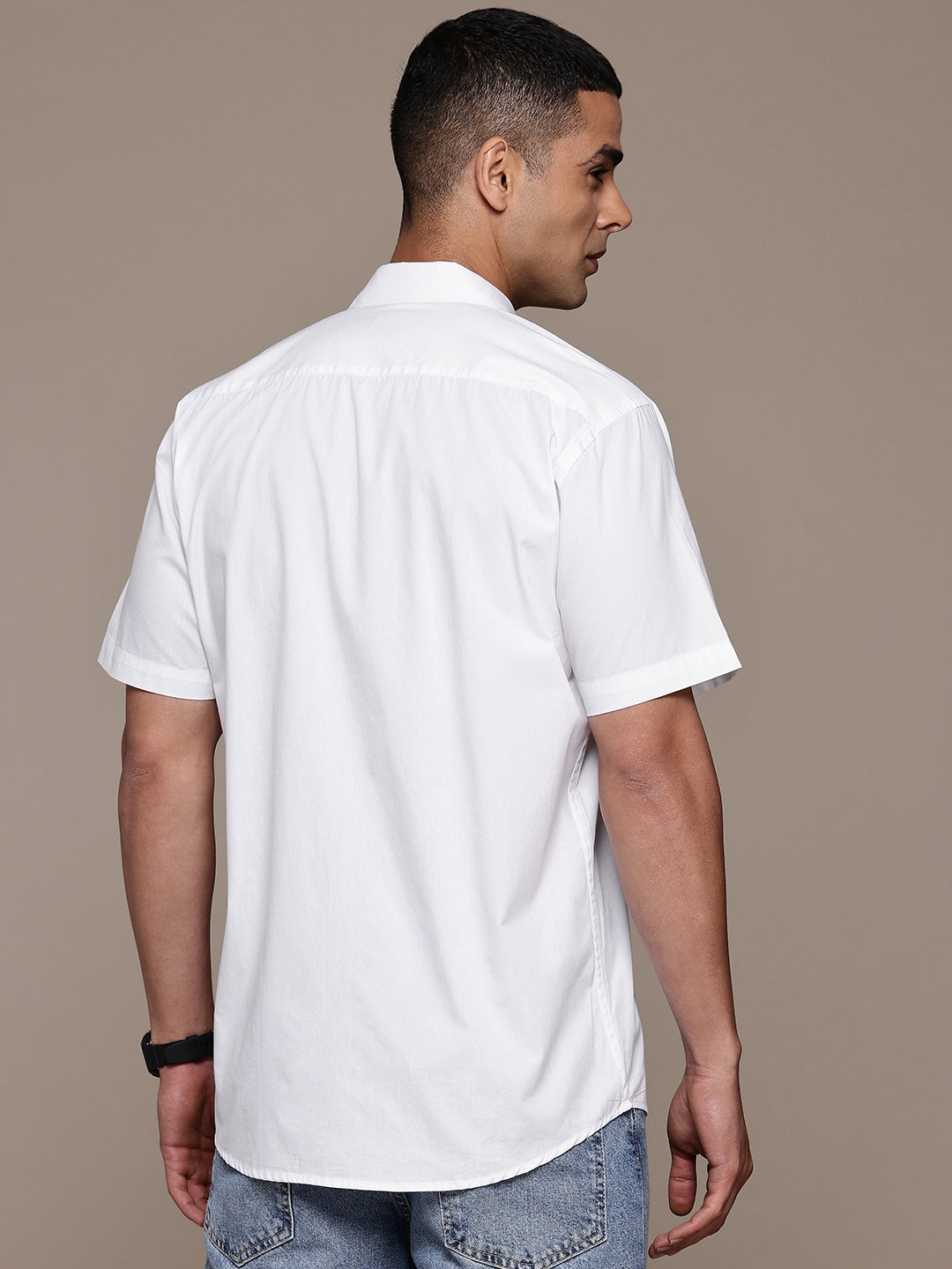 White Half Sleeve Pure Cotton Shirt