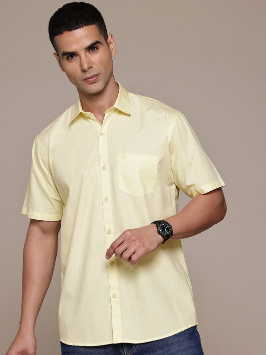 Yellow Half Sleeve Pure Cotton Shirt