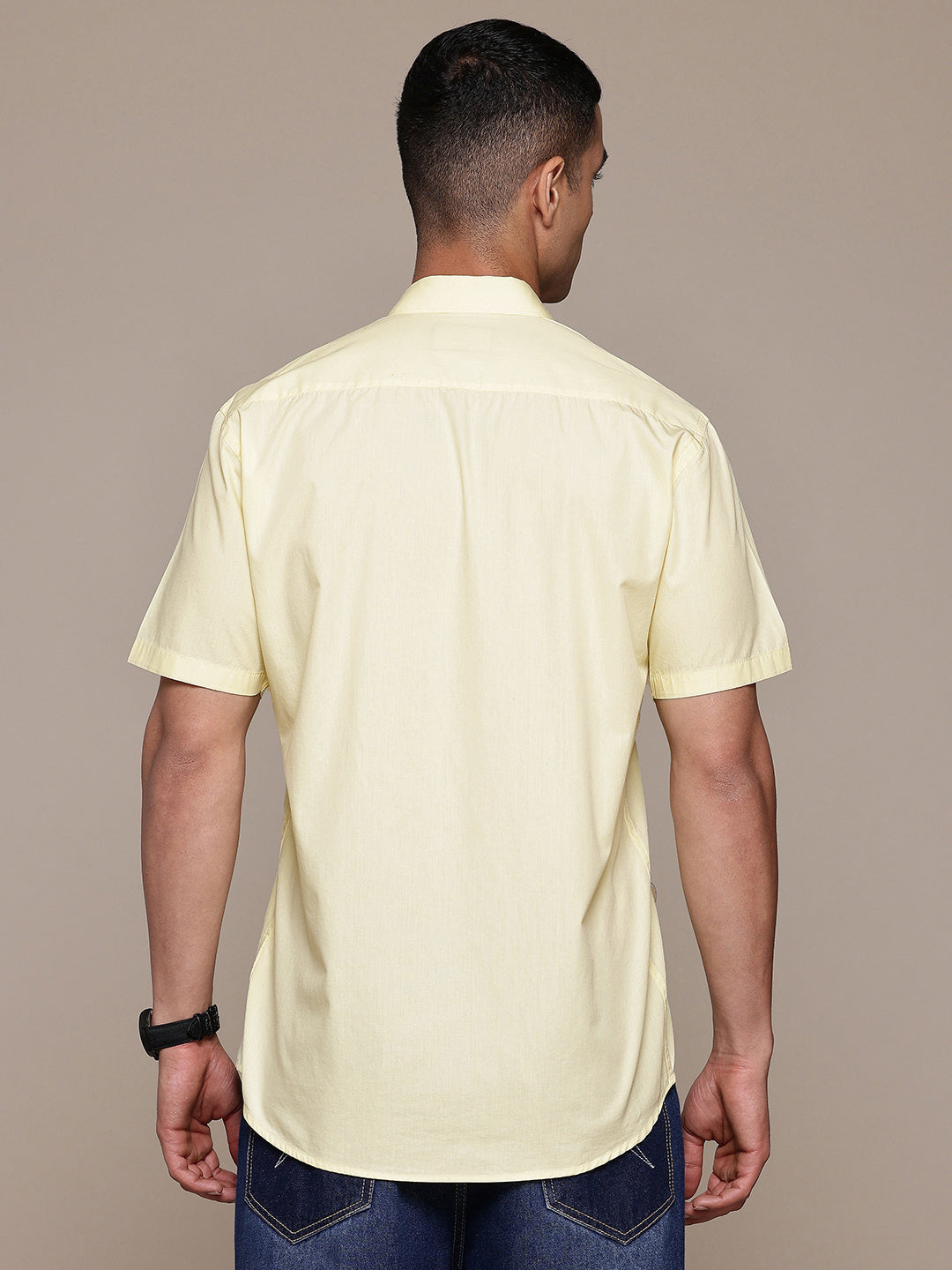 Yellow Half Sleeve Pure Cotton Shirt