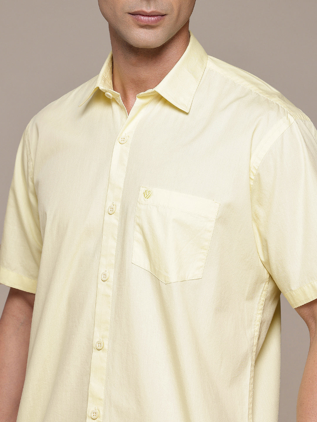 Yellow Half Sleeve Pure Cotton Shirt