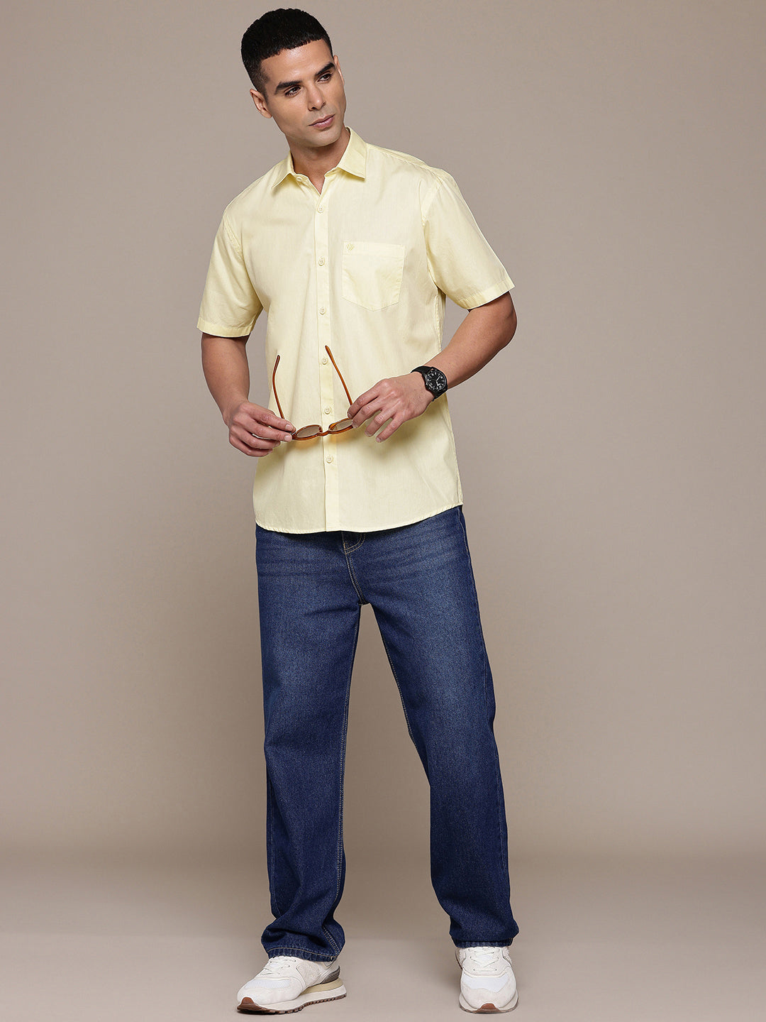 Yellow Half Sleeve Pure Cotton Shirt
