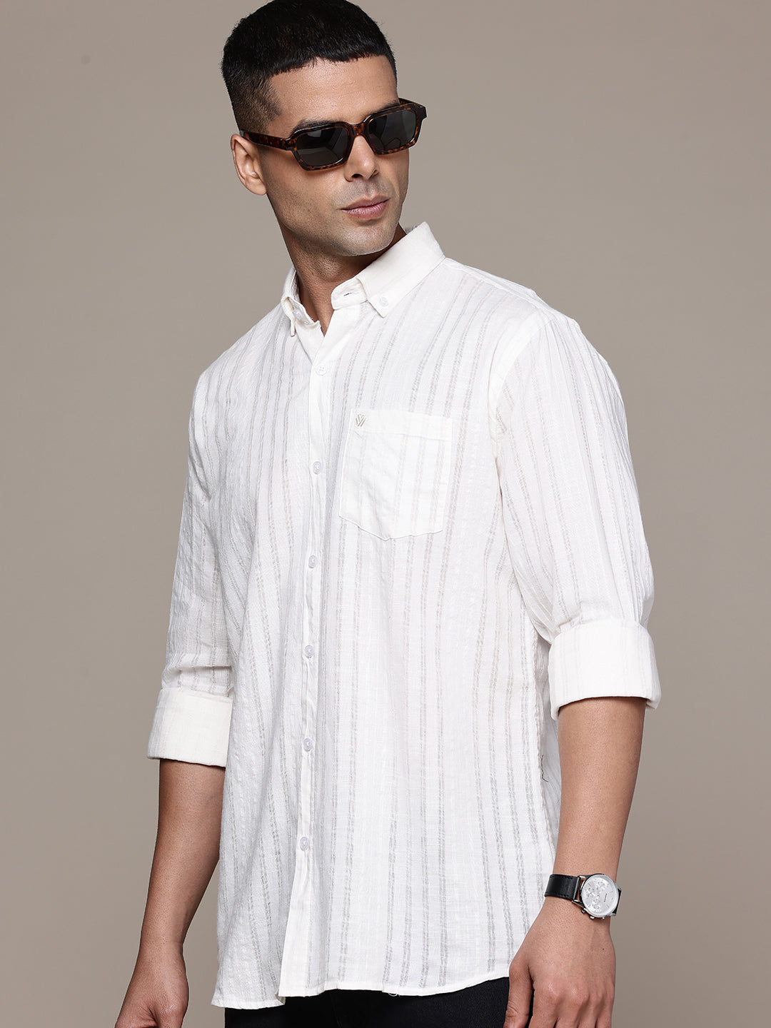 Multi Color Full Sleeve Cotton Linen Shirt