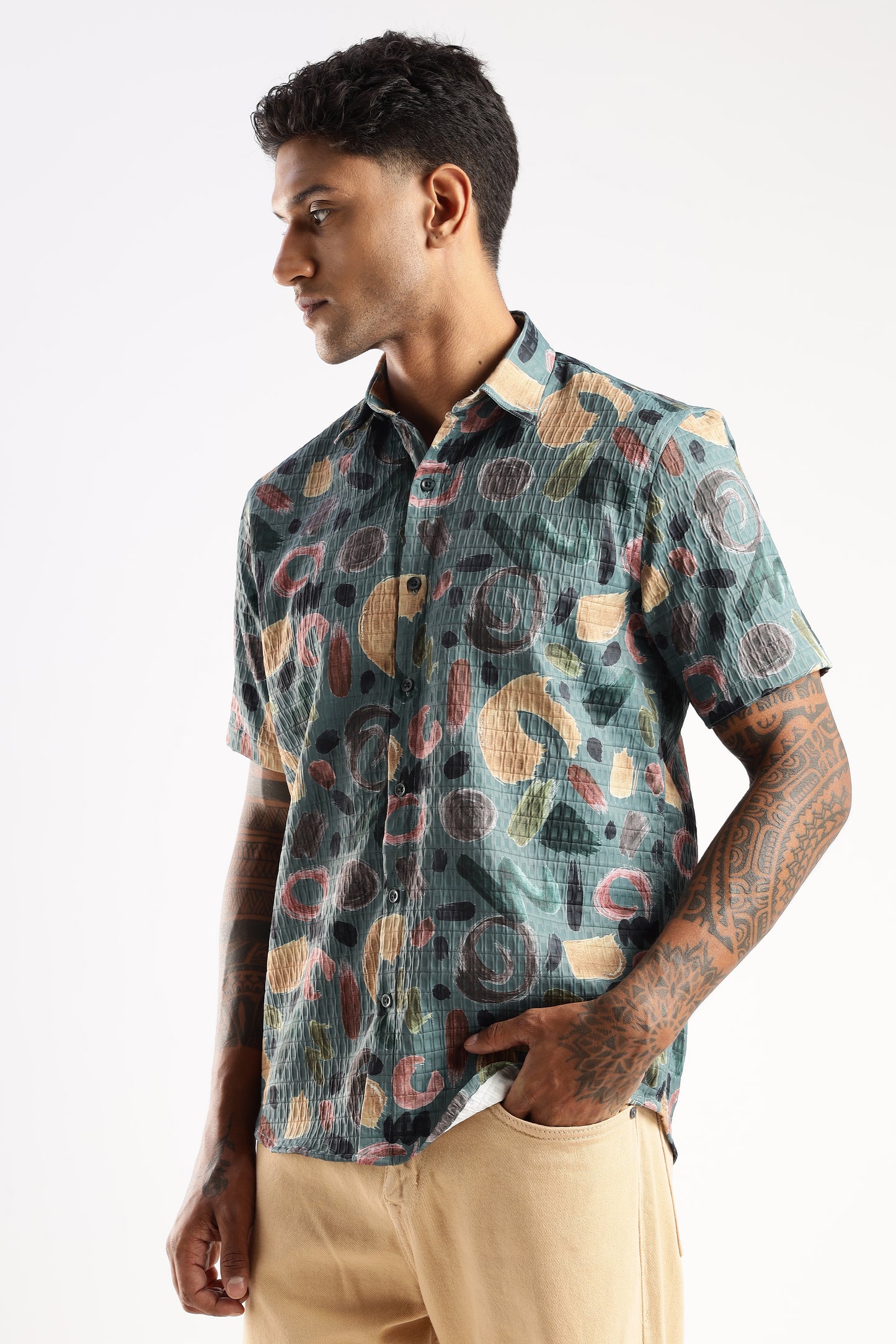 Multi Color Half Sleeve Korean Linen Shirt