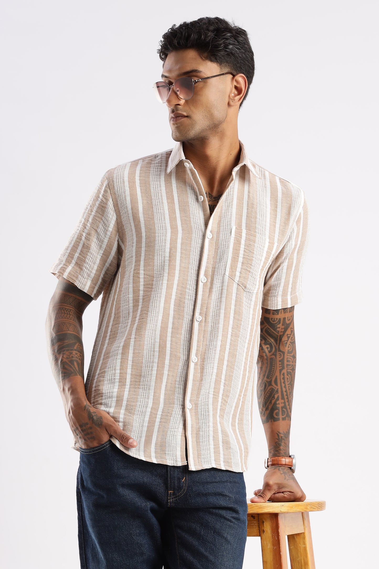 Multi Color Half Sleeve Korean Linen Shirt