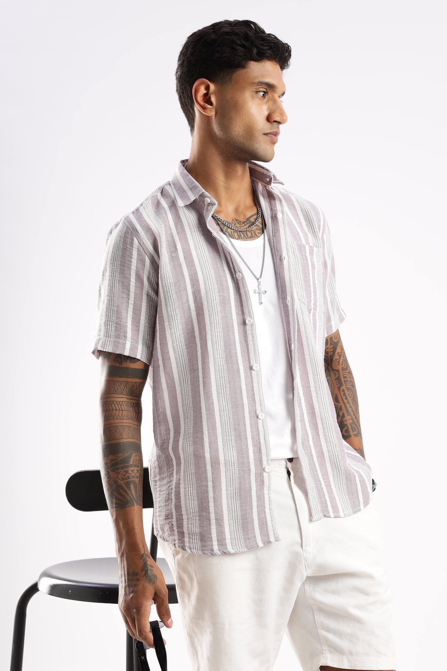 Multi Color Half Sleeve Korean Linen Shirt