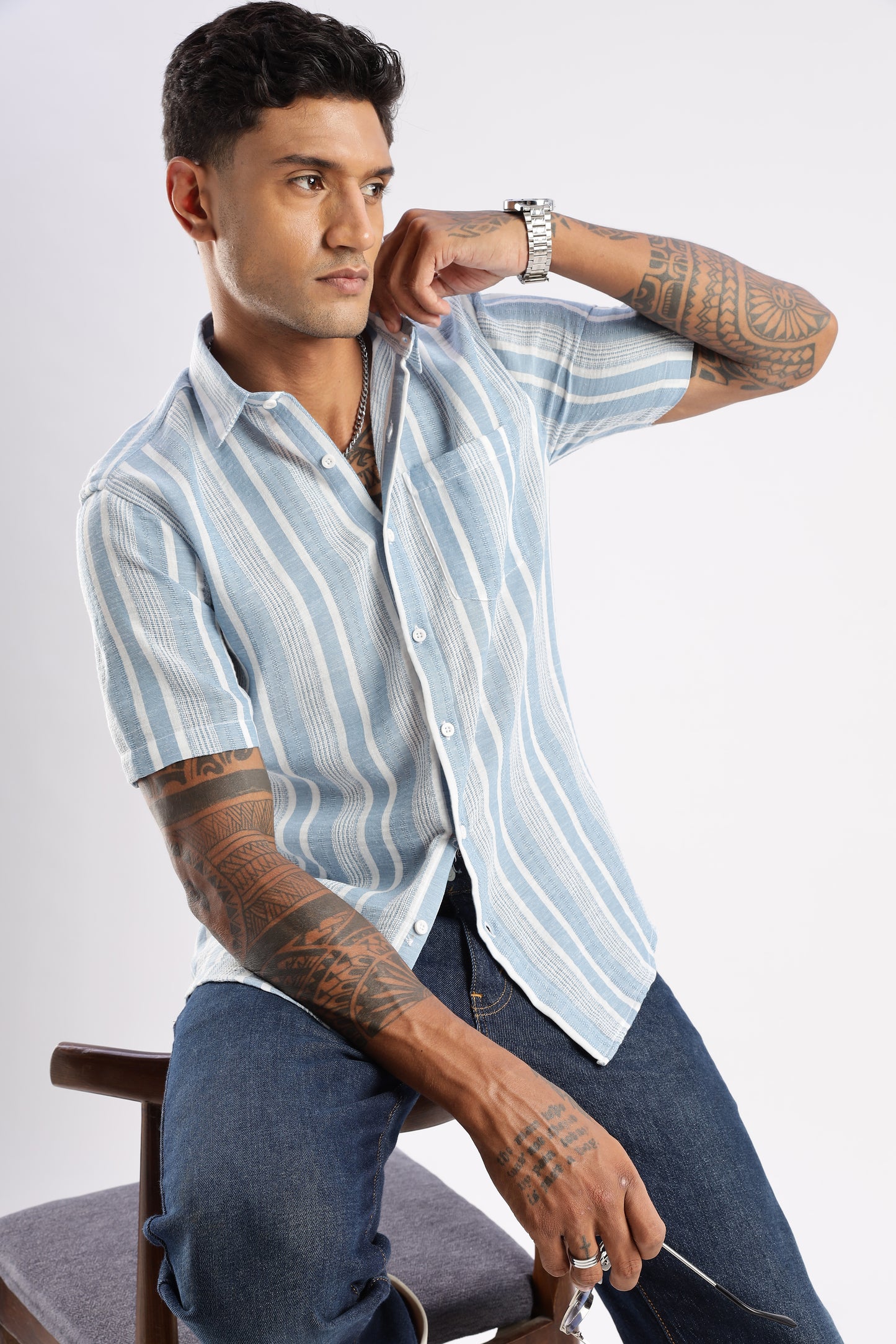 Multi Color Half Sleeve Korean Linen Shirt