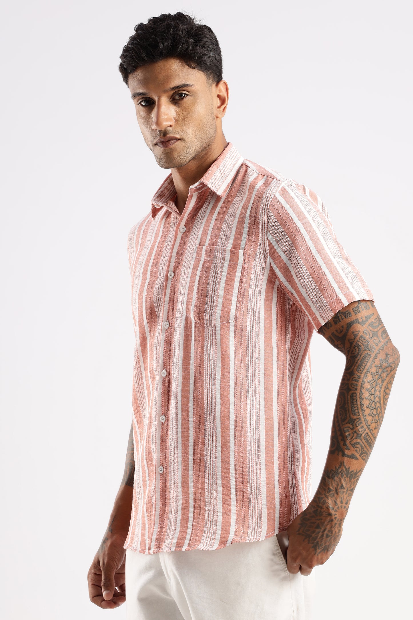 Multi Color Half Sleeve Korean Linen Shirt