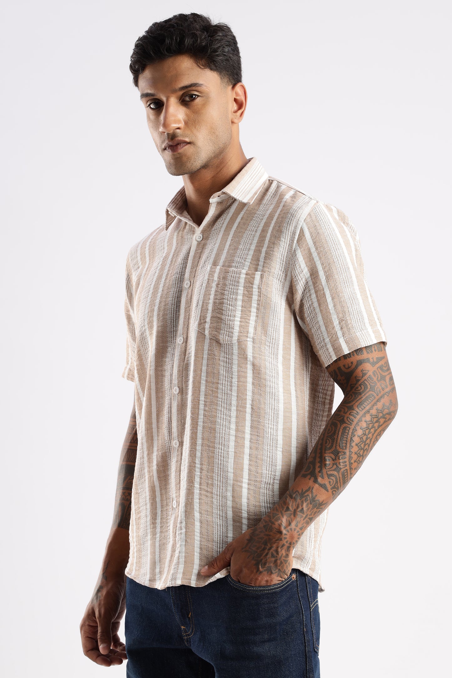 Multi Color Half Sleeve Korean Linen Shirt