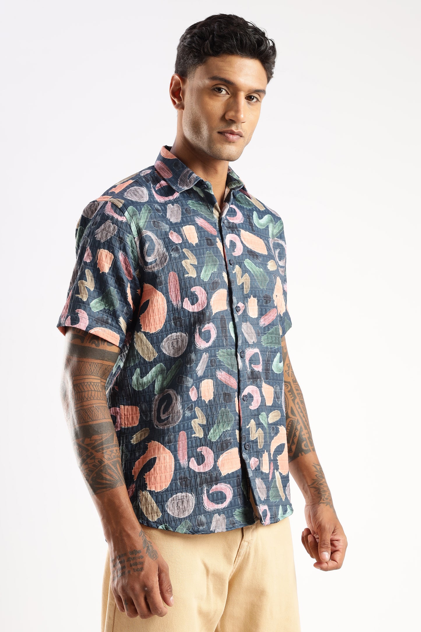 Multi Color Half Sleeve Korean Linen Shirt