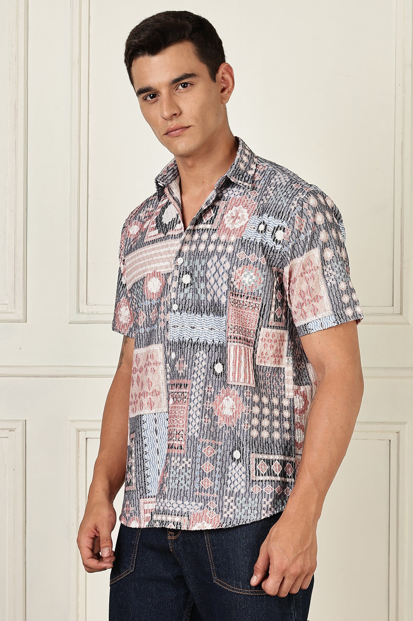 Multi Color Half Sleeve Korean Linen Shirt