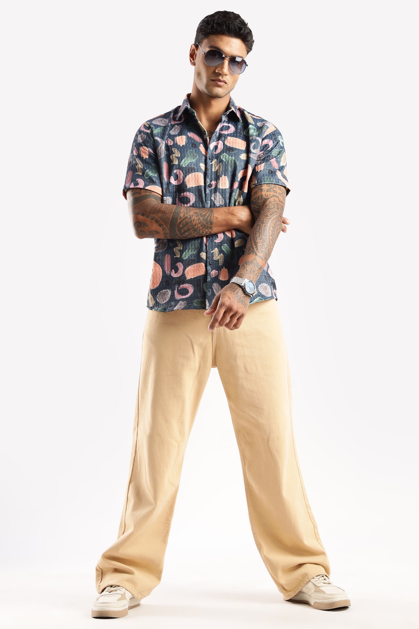 Multi Color Half Sleeve Korean Linen Shirt