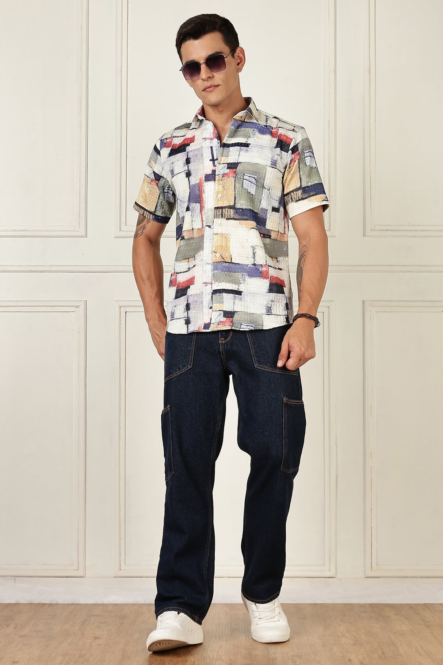 Multi Color Half Sleeve Korean Linen Shirt