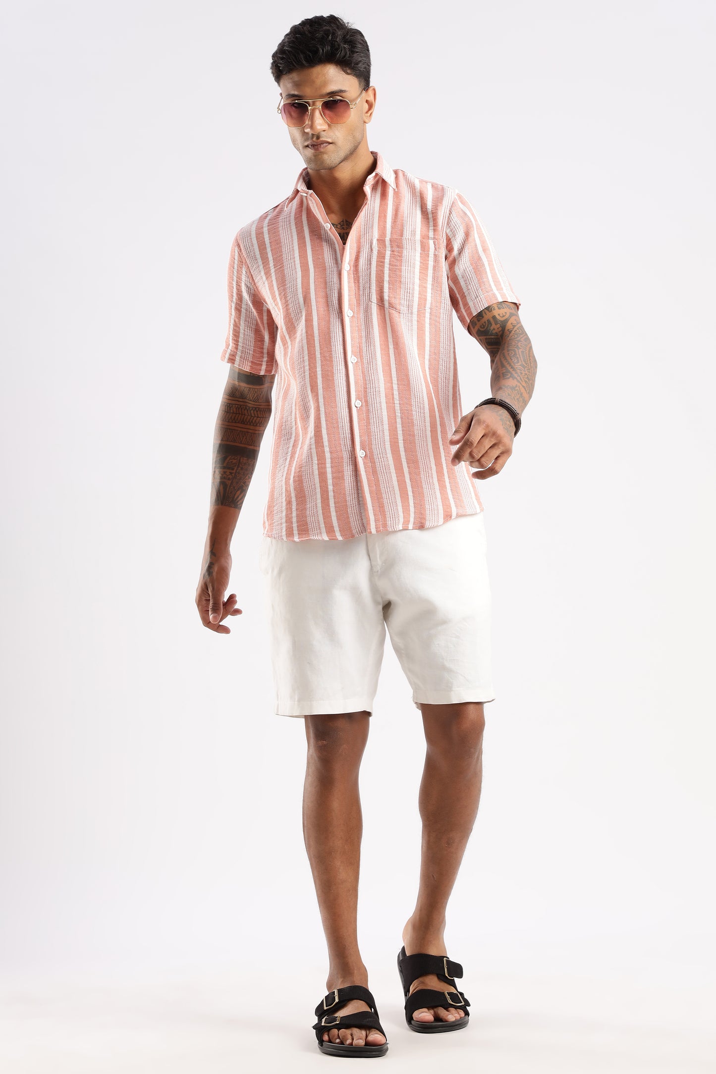 Multi Color Half Sleeve Korean Linen Shirt