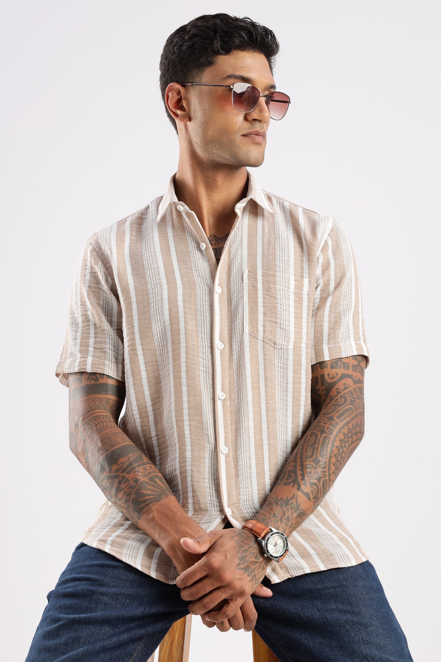 Multi Color Half Sleeve Korean Linen Shirt