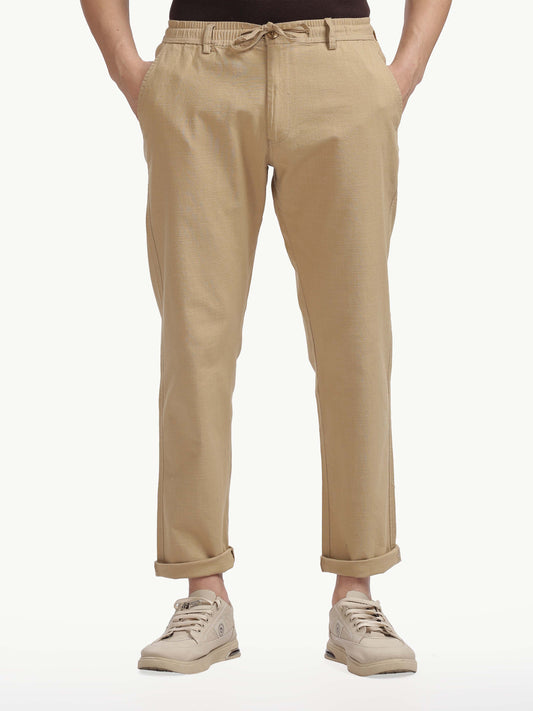 Wheat Cotton Linen Straight Fit Trouser
