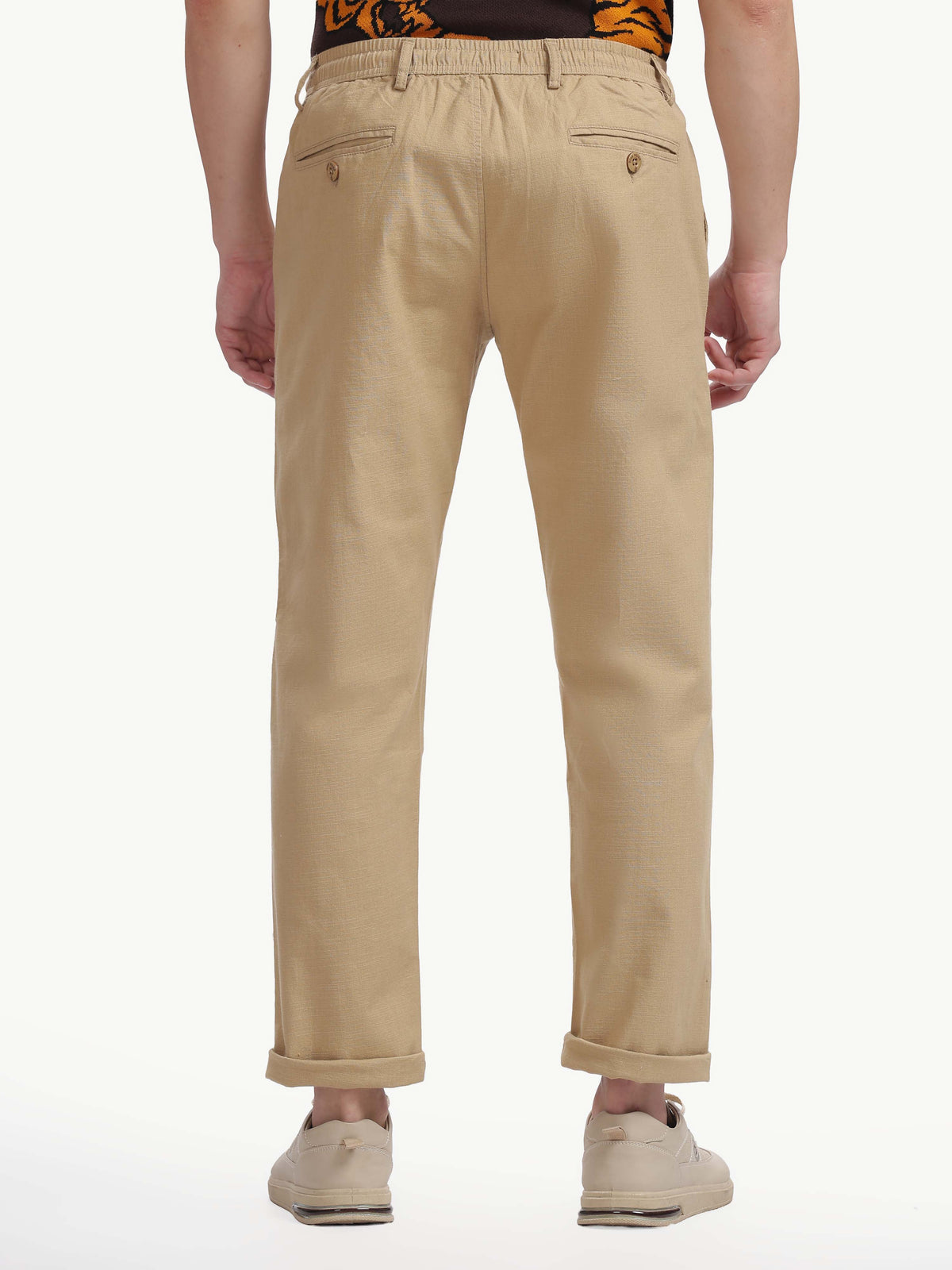 Wheat Cotton Linen Straight Fit Trouser