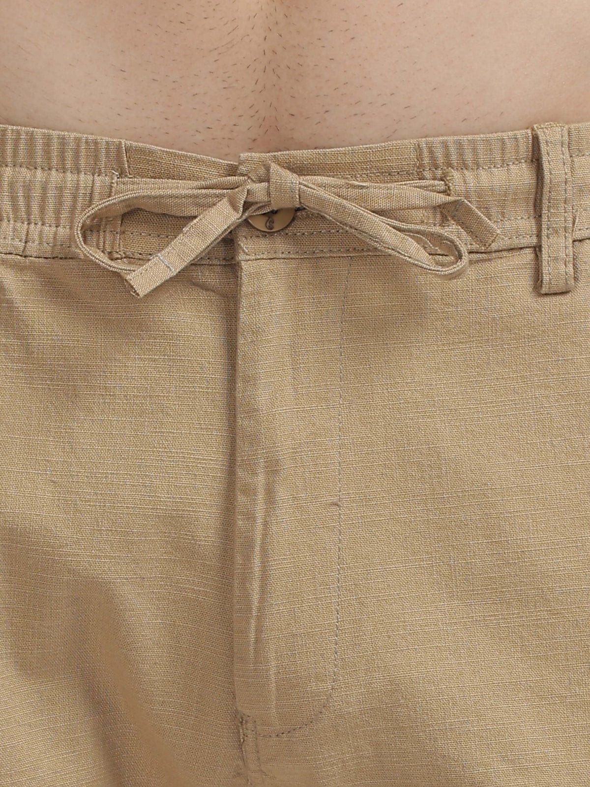 Wheat Cotton Linen Straight Fit Trouser