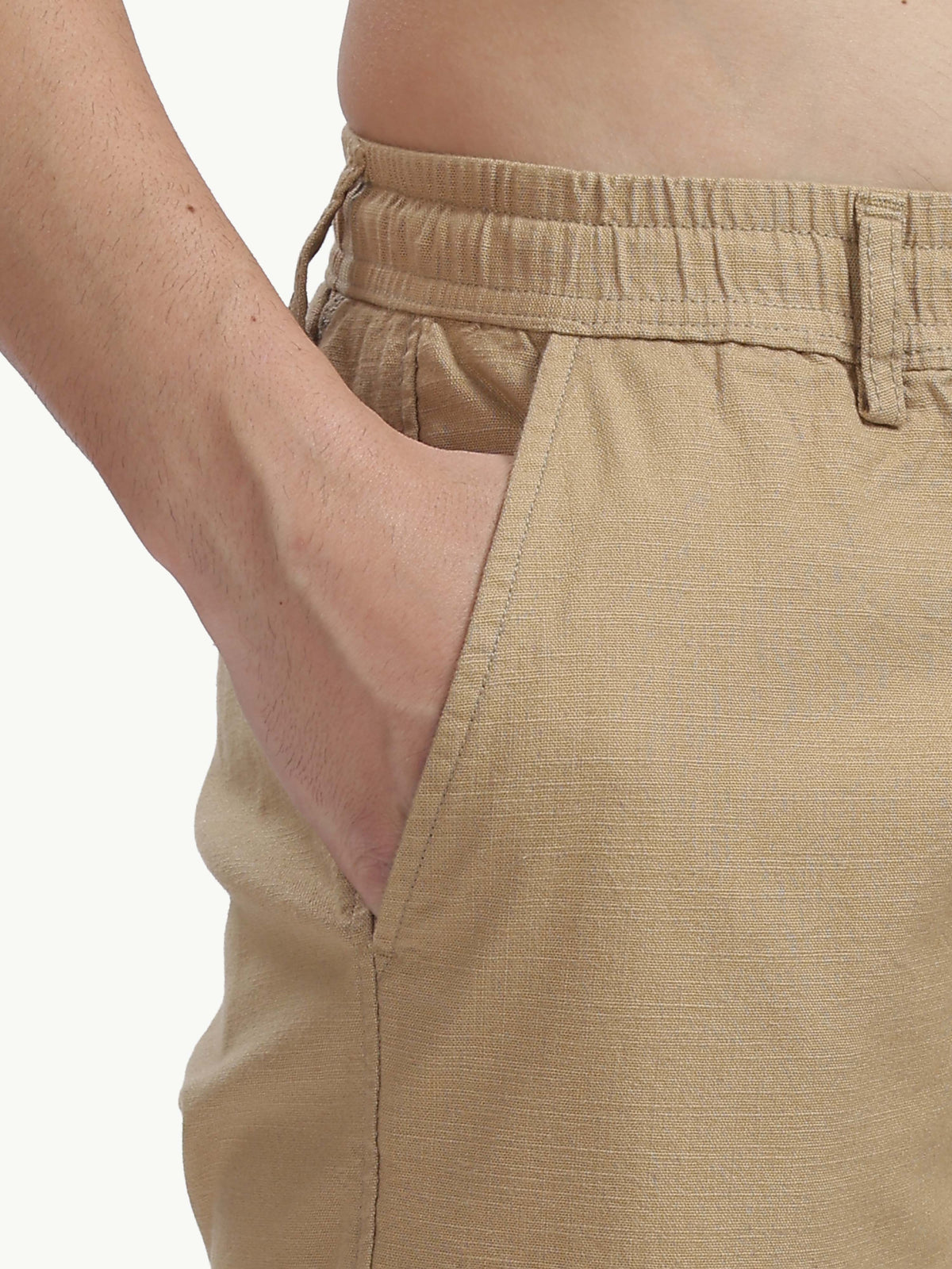 Wheat Cotton Linen Straight Fit Trouser