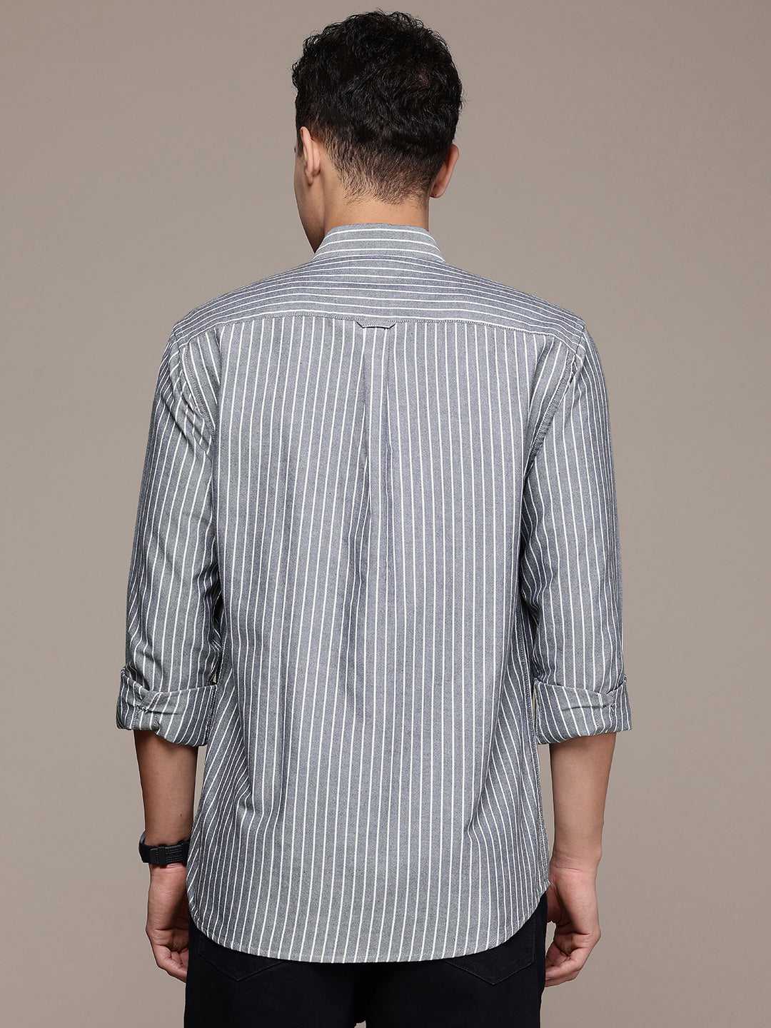 Black Full Sleeve Chambray Cotton Shirt