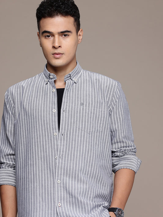 Blue Full Sleeve Chambray Cotton Shirt