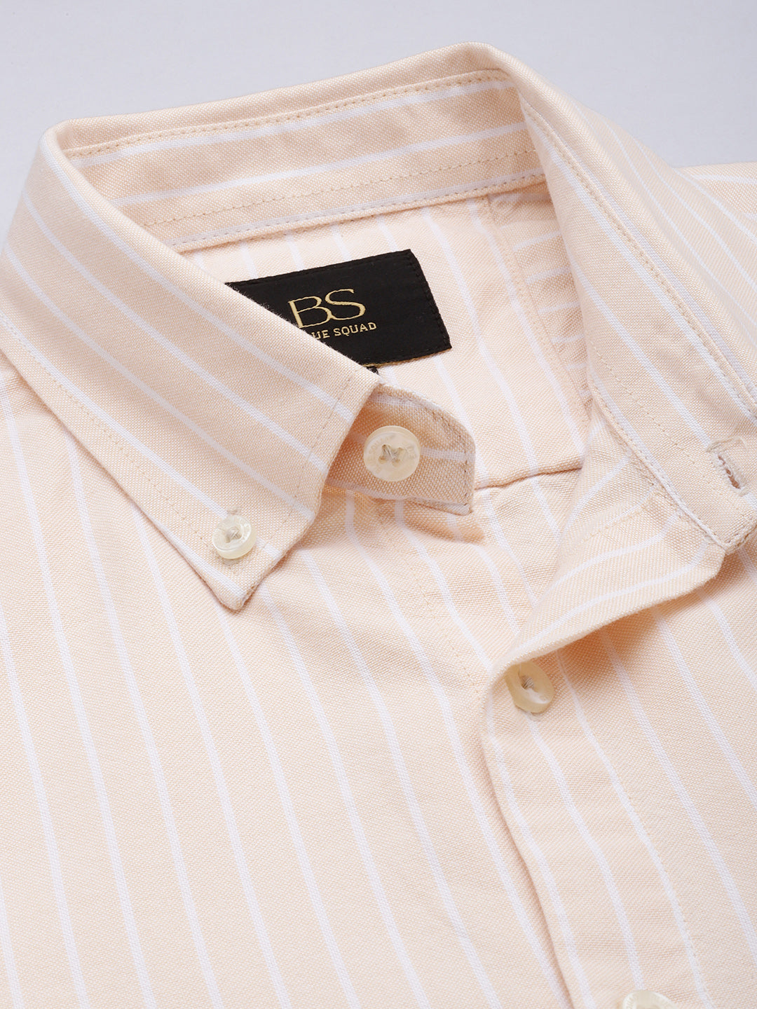 Peach Full Sleeve Chambray Cotton Shirt