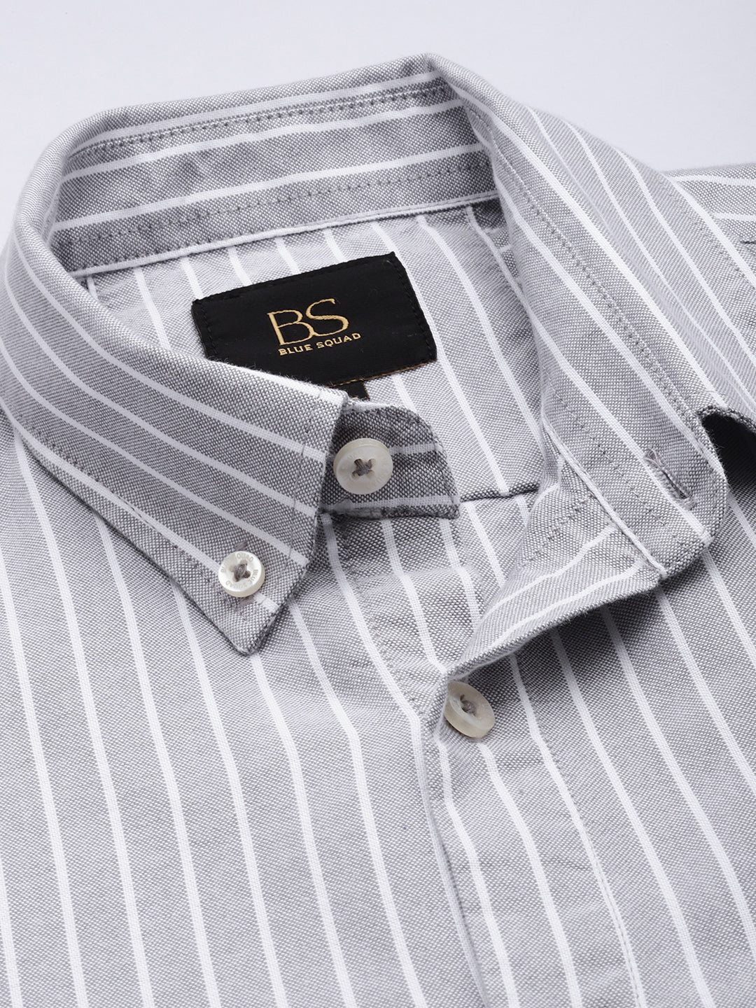 Silver Full Sleeve Chambray Cotton Shirt