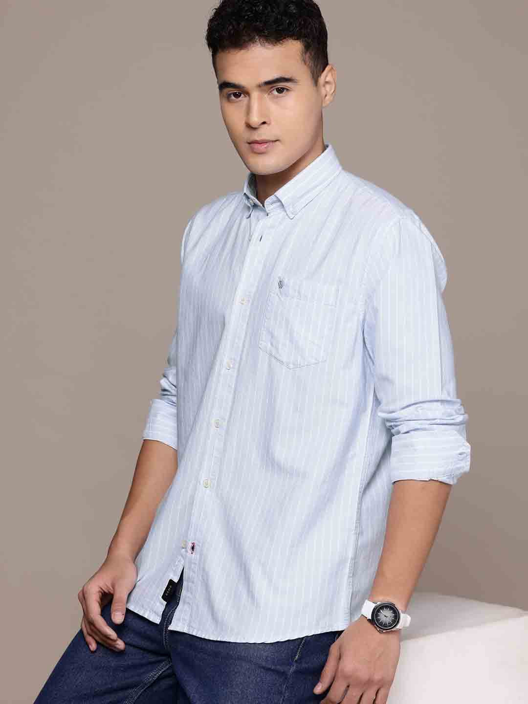 Sky Blue Full Sleeve Chambray Cotton Shirt