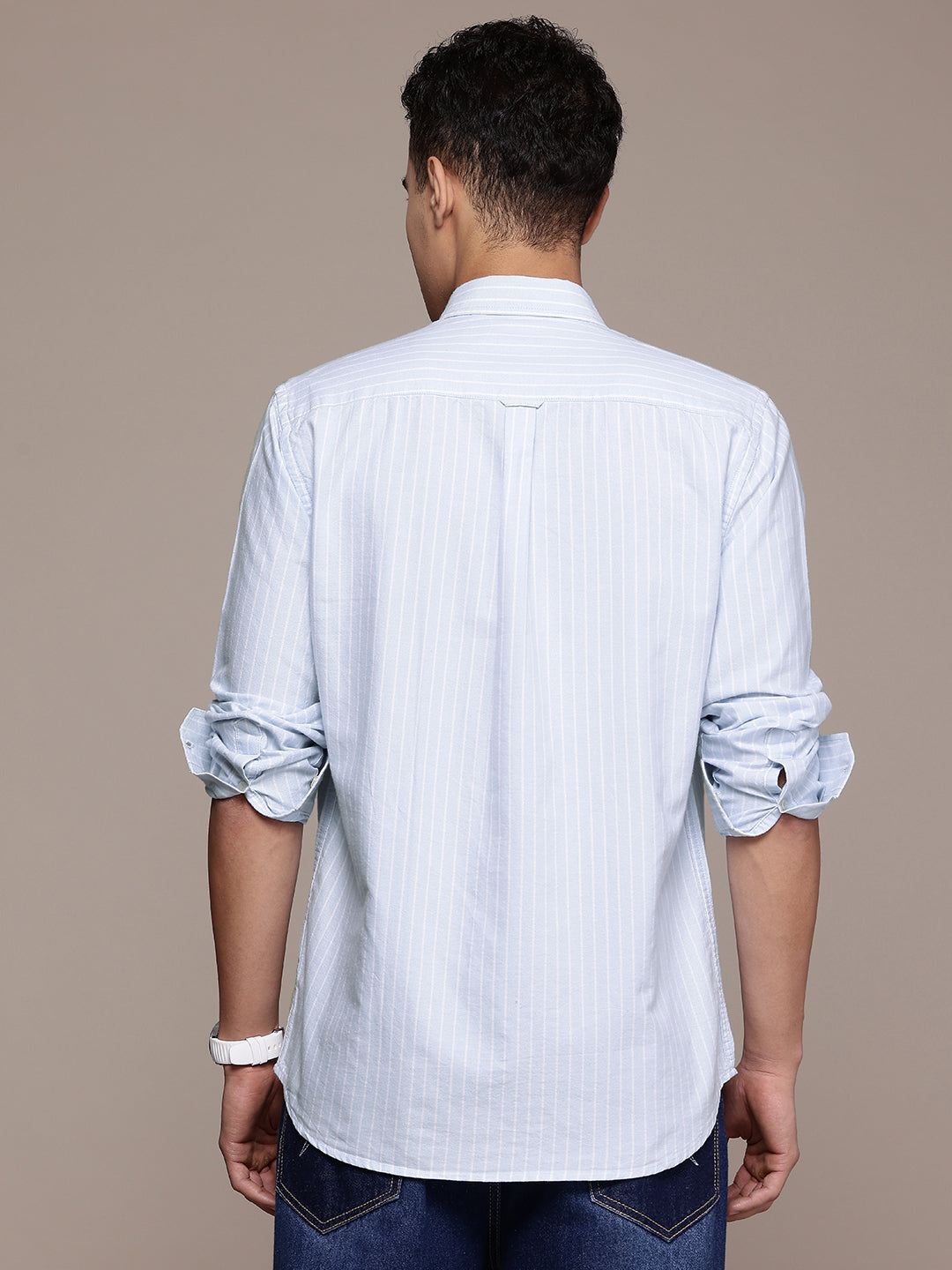 Sky Blue Full Sleeve Chambray Cotton Shirt