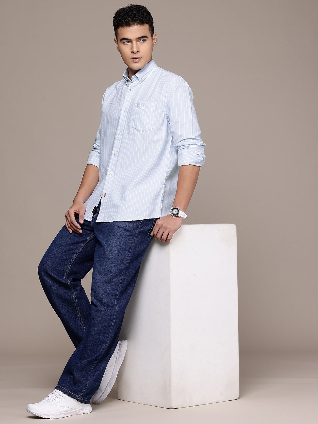 Sky Blue Full Sleeve Chambray Cotton Shirt