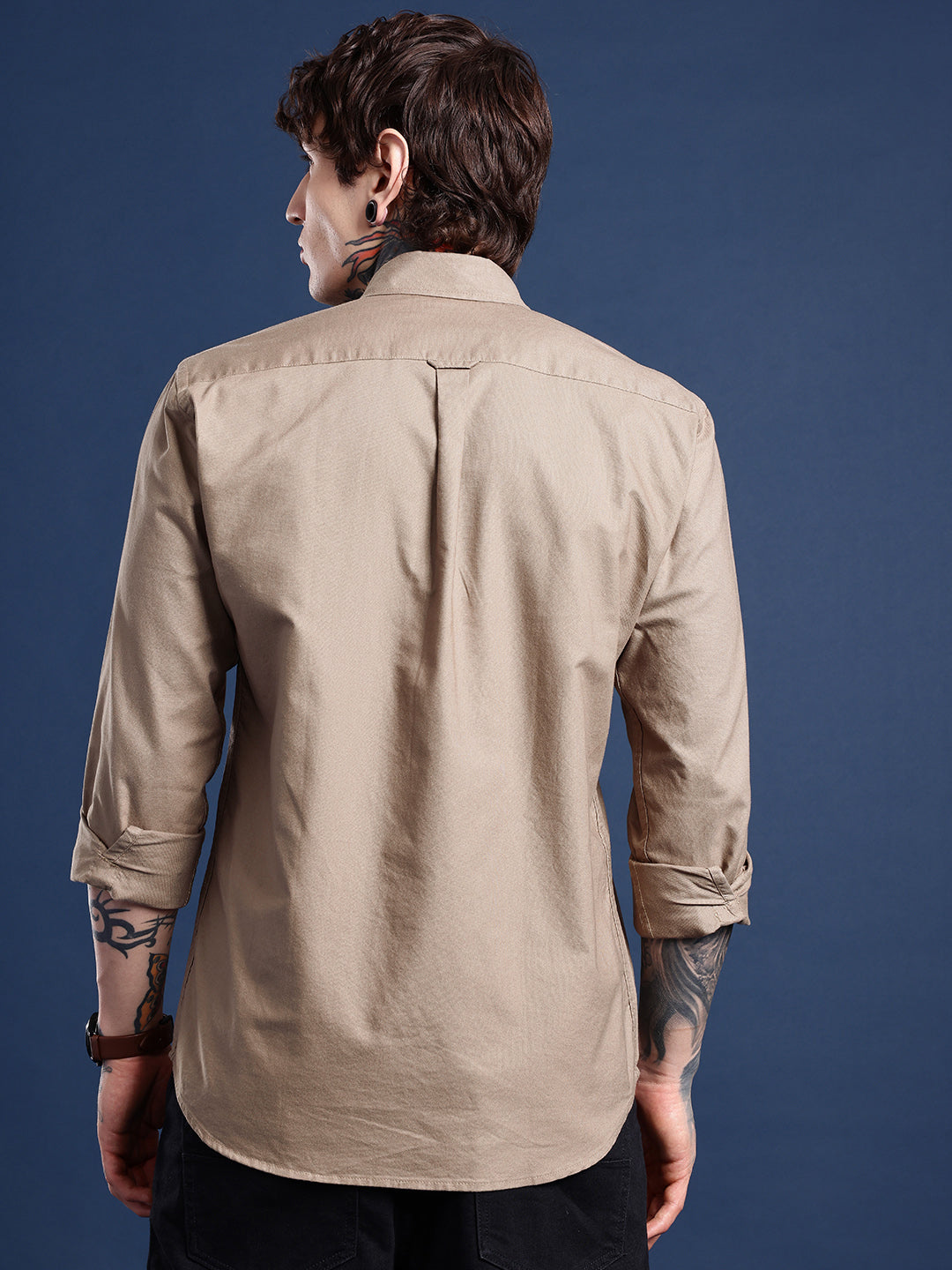 Brown Full Sleeve Oxford Cotton Shirt