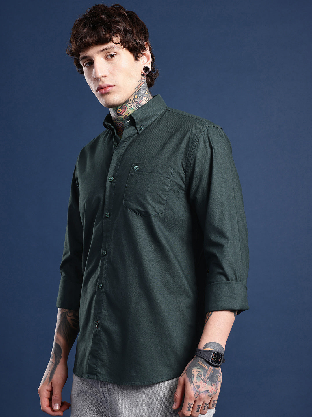 Emerald Full Sleeve Oxford Cotton Shirt
